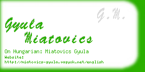 gyula miatovics business card